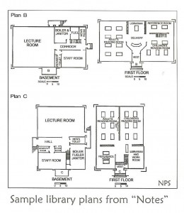 Floor Plan examples of Carnegie Libraries 