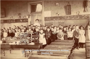 Burrton Primary School, 1903. Olive Mae Challender, teacher.