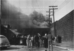 Fire at the KG& E Building , 512 Main, Newton, Ks, February 21, 1953.