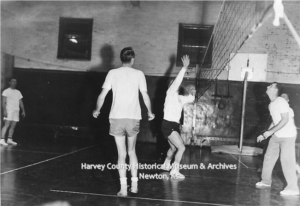 YMCA Activites, ca. 1959. Playing volleyball.